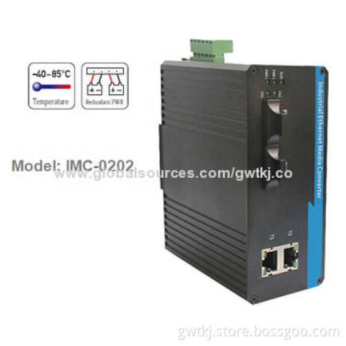 Industrial Ethernet Media Converter, 2x100Base-FX, SM/MM, SC/ST/FC/LC Optional, 24V DC Input Voltage
